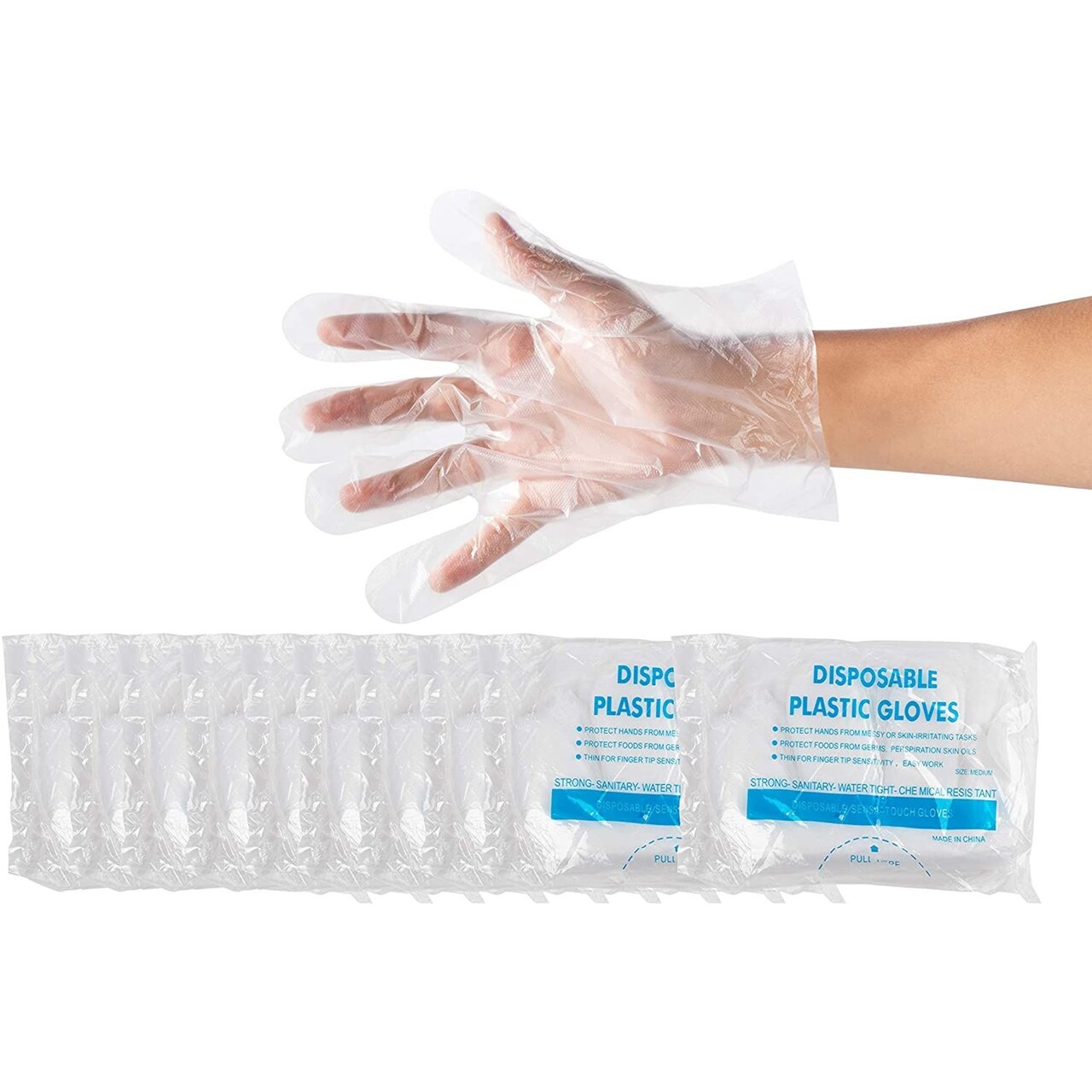 Disposable Food Prep Gloves - 1000-Piece Plastic Food Safe Disposable , Food Handling, Transparent, One Size Fits Most
